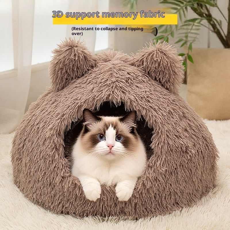 Warm Plush Cat Bed