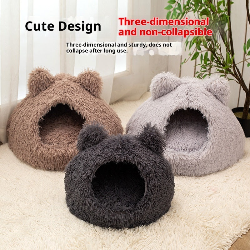 Warm Plush Cat Bed