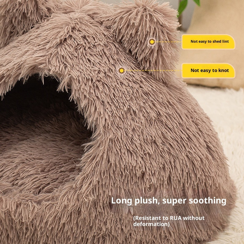 Warm Plush Cat Bed