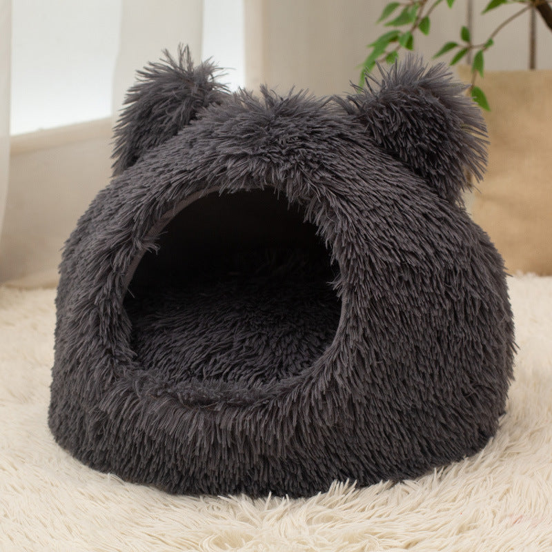 Warm Plush Cat Bed